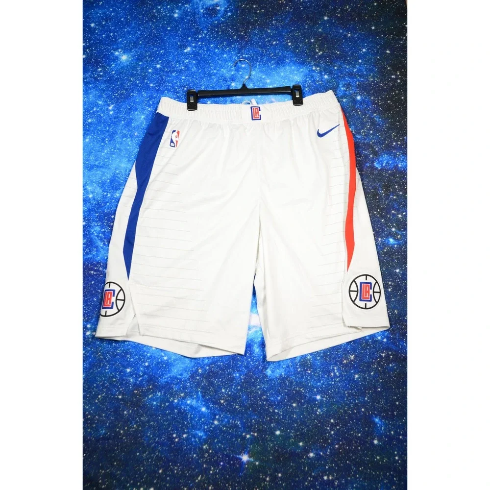 Nike VaporKnit Los Angeles Clippers Team Issued Shorts Mens 44 White Basketball